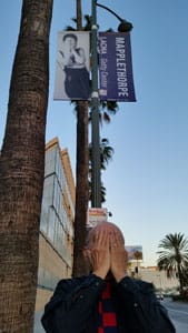 Jack Fritscher outside LACA exhibit
